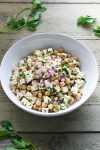 chickpea feta salad! a super easy and satisfying vegetarian recipe made with feta cheese, chickpeas, parsley, red onion, and a simple lemon and olive oil vinaigrette. a perfect make-ahead picnic salad! | www.nyssaskitchen.com