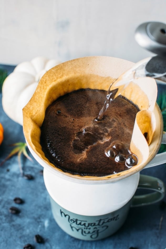 Bulletproof pumpkin pie spice latte! A perfectly indulgent and healthy way to get in the spirit of fall and supercharge your morning coffee routine.