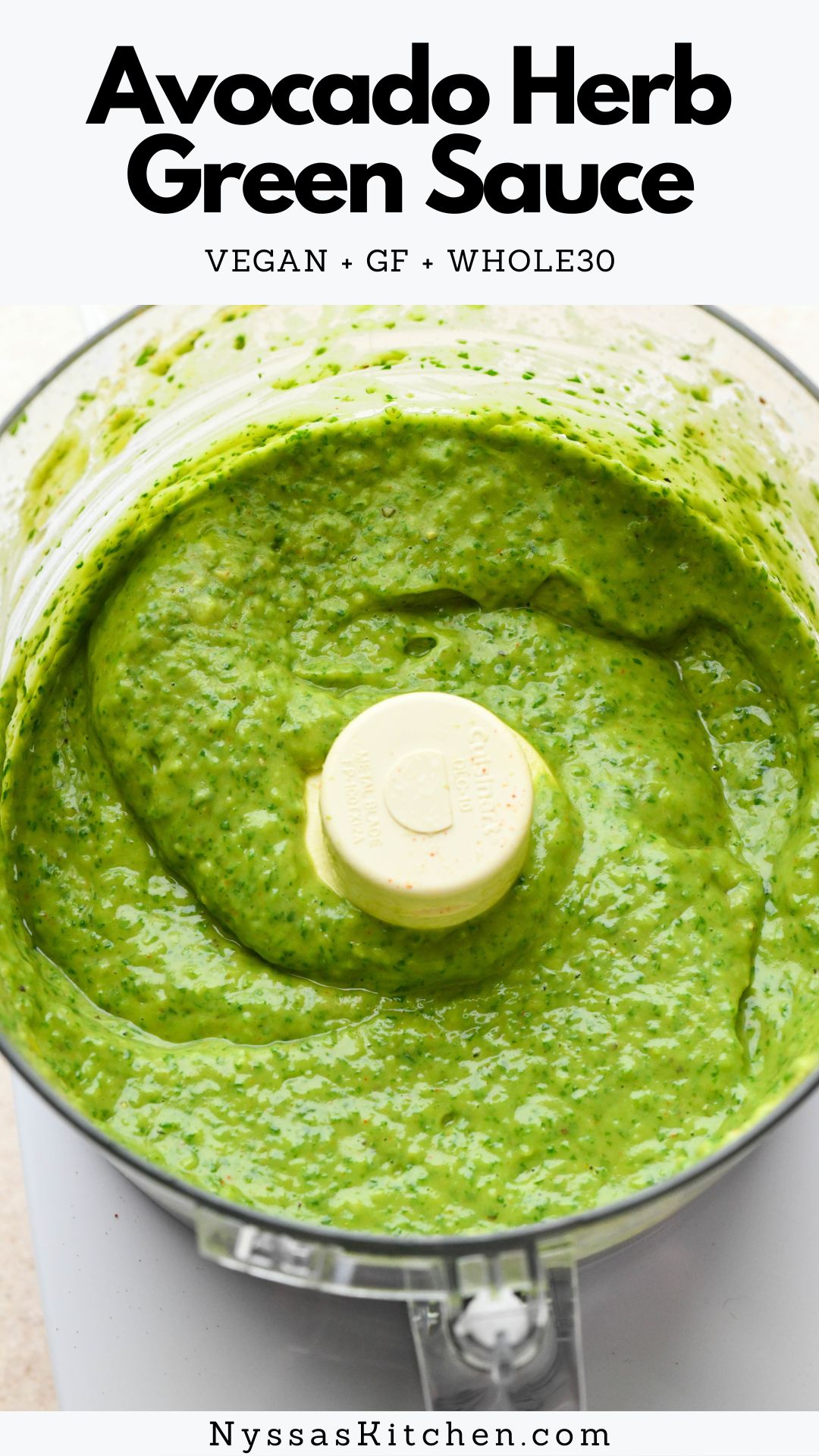 This avocado herb green sauce is the best all purpose green sauce! Perfect for everything from tacos to salads. Healthy, full of bright green flavor, and ready in only 5 minutes. Vegan, vegetarian, gluten free, Whole30, and paleo.