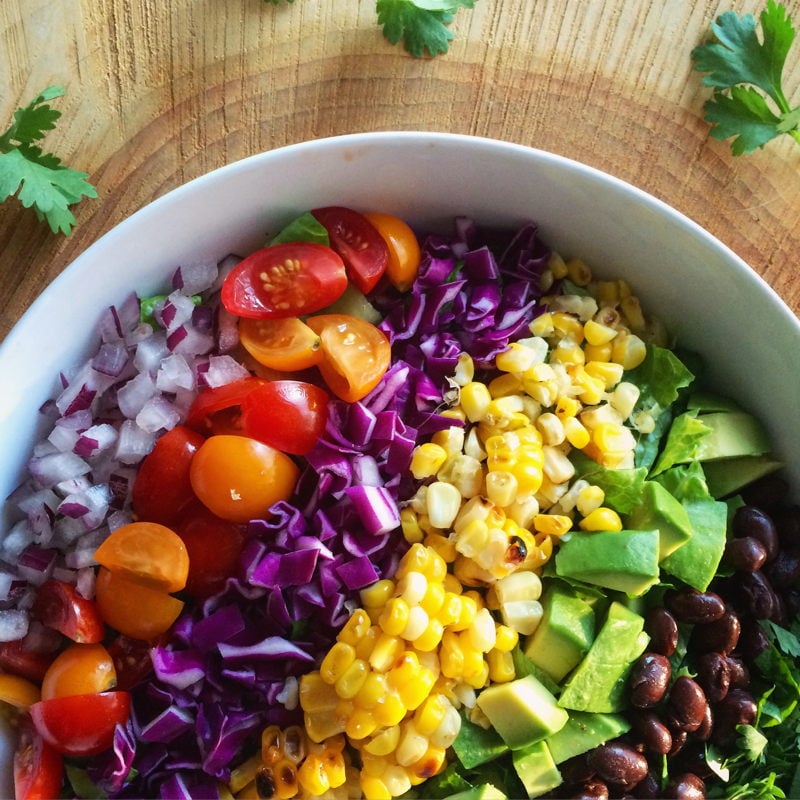 Easy Rainbow Salad  healthy, gluten free, vegan