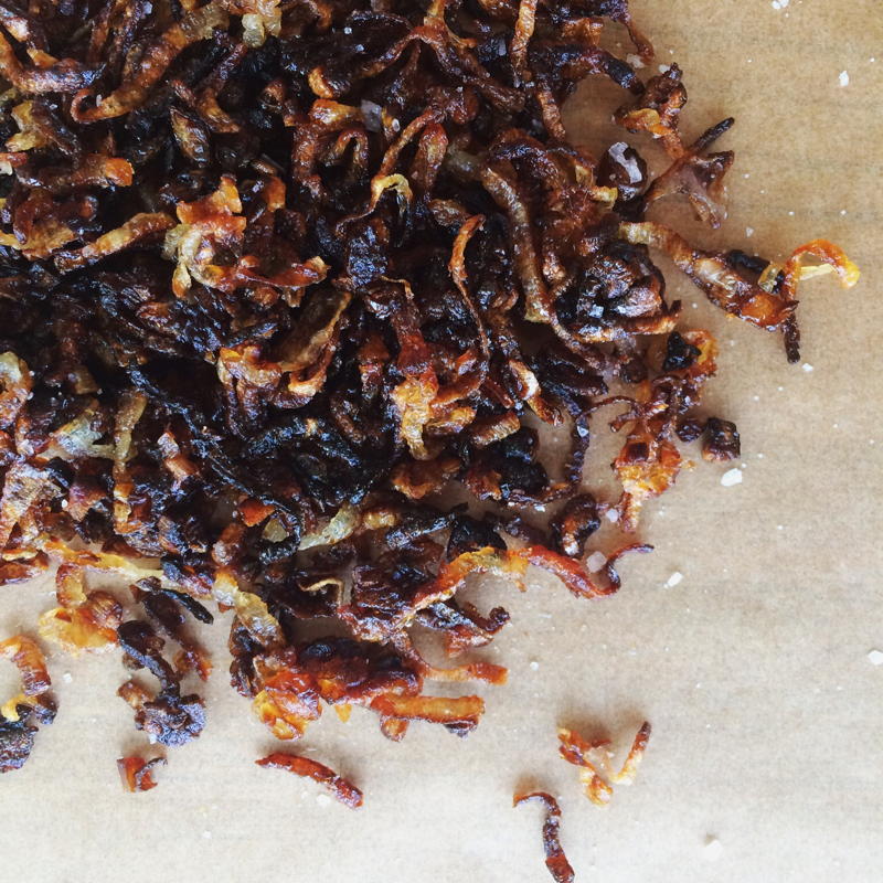 fried shallots for chopped kale salad with honey lime dressing |www.nyssaskitchen.com