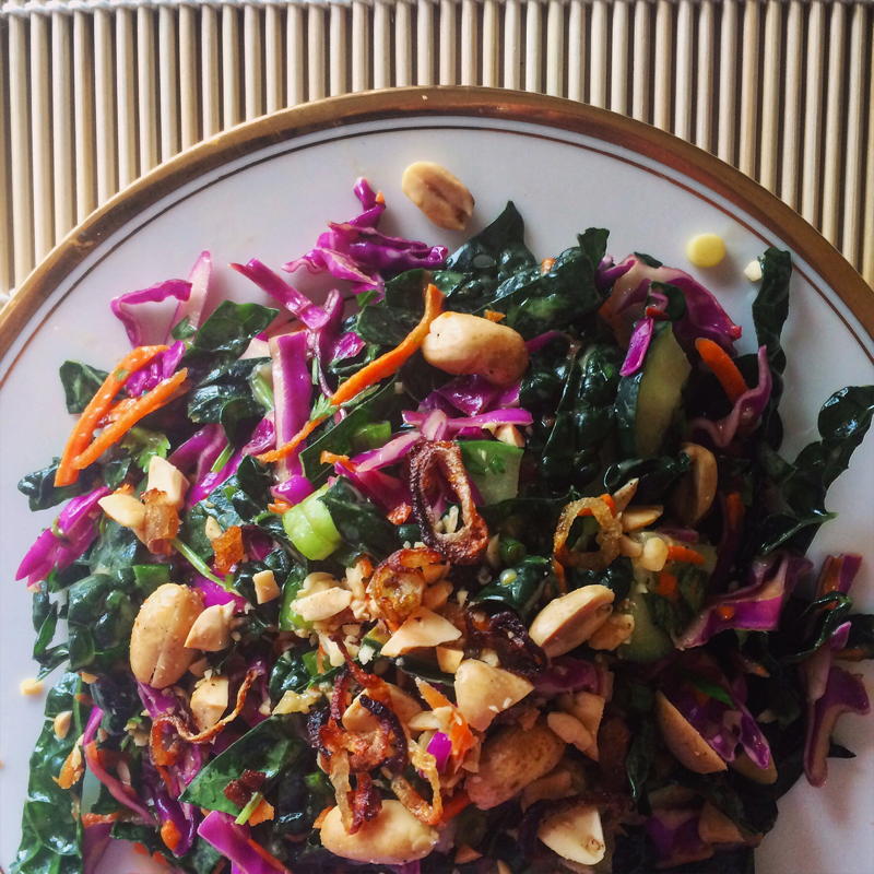 chopped asian kale salad with honey lime dressing | www.nyssaskitchen.com