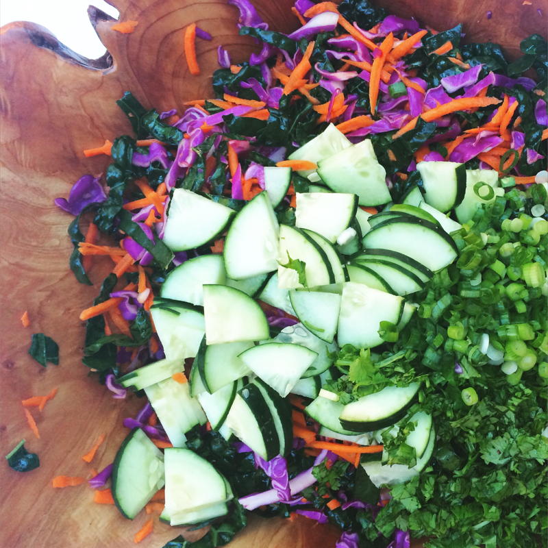 chopped asian kale salad with honey lime dressing | www.nyssaskitchen.com