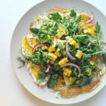 open faced omelette with arugula, corn and avocado salad | www.nyssaskitchen.com