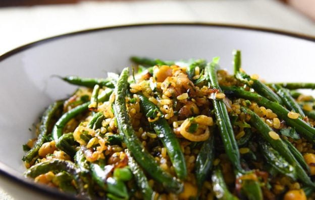 Fried Brown Rice With Chickpeas Green Beans And Herbs Nyssas Kitchen