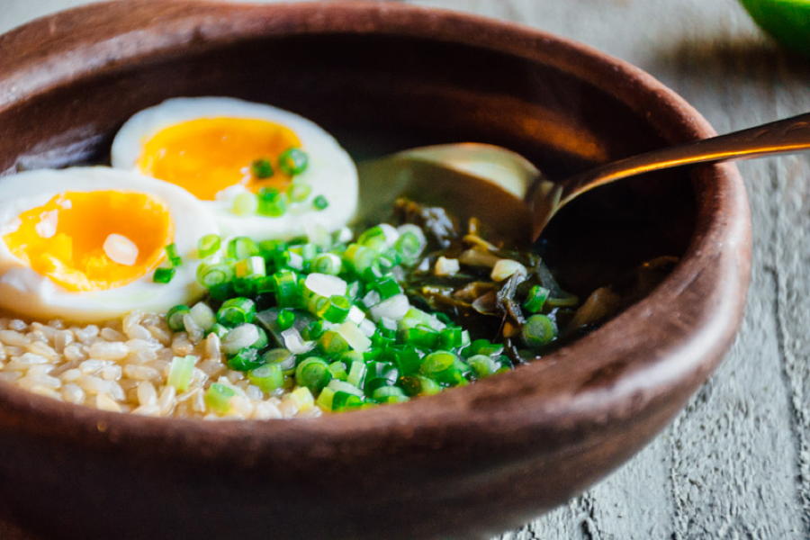 chard and rice soup with a 6 minute egg + lime | www.nyssaskitchen.com