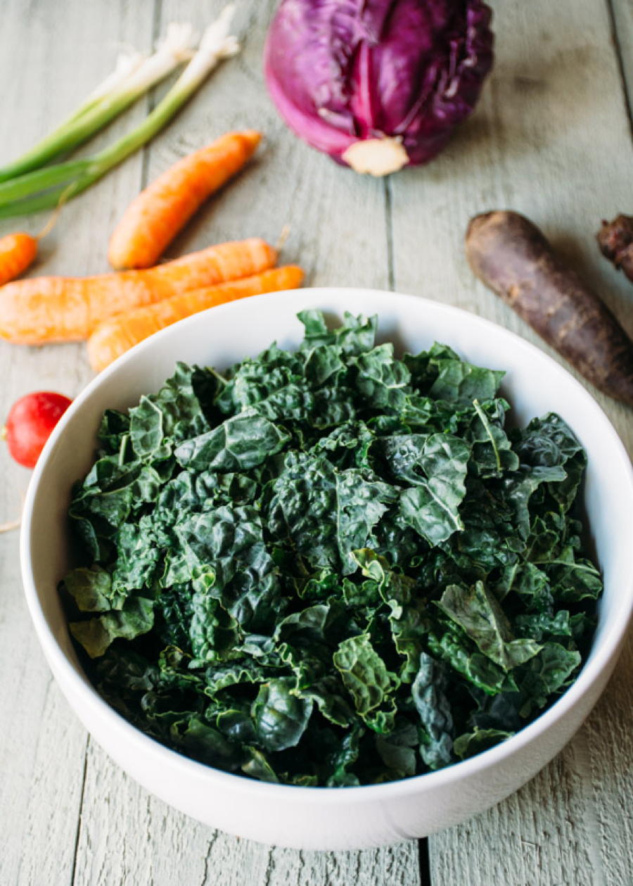 vibrant kale salad with chili flecked lemon tahini dressing | www.nyssaskitchen.com