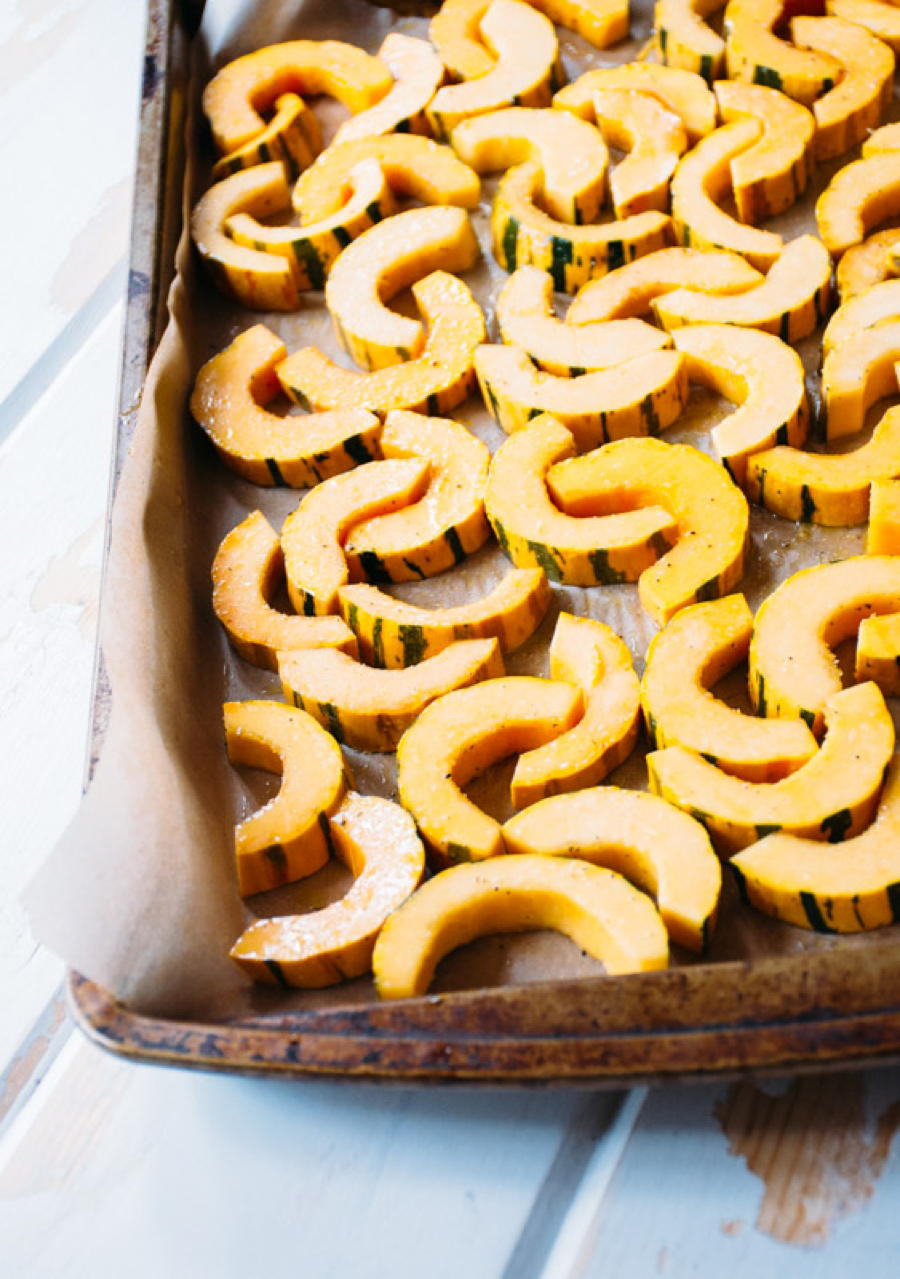 roasted delicata squash with fried shallots, herbs and salted brown butter yogurt | www.nyssaskitchen.com