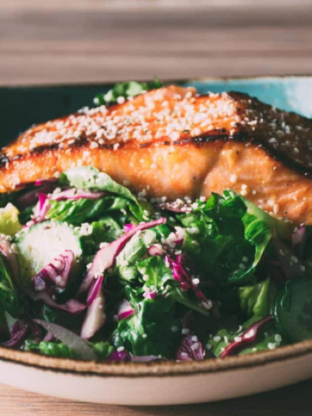 Garlicky Miso Marinated Salmon With A Big Salad Story nyssa's kitchen