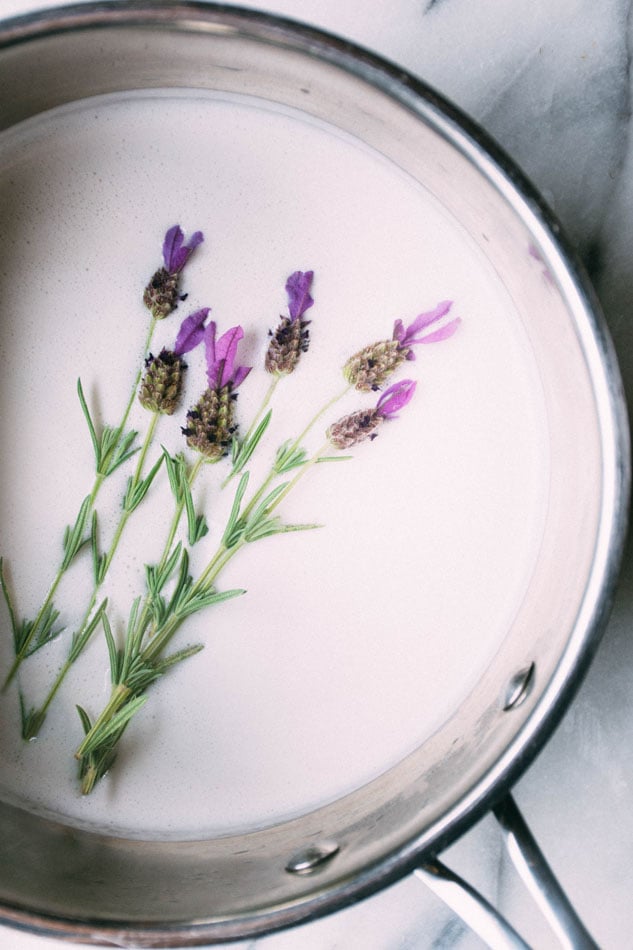 lavender coconut iced coffee is a delightfully easy, dairy free homemade fancy coffee recipe perfect for the late summer months. made with coconut milk, lavender, iced coffee and coconut sugar or honey. | www.nyssaskitchen.com