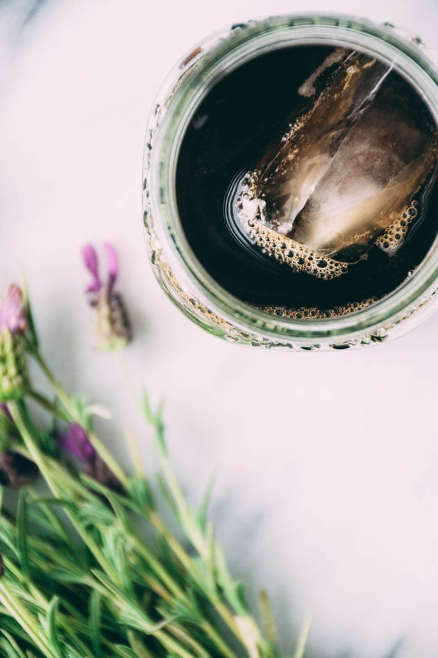 lavender coconut iced coffee is a delightfully easy, dairy free homemade fancy coffee recipe perfect for the late summer months. made with coconut milk, lavender, iced coffee and coconut sugar or honey. | www.nyssaskitchen.com