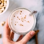 easy cinnamon cashew milk is the perfect non-dairy milk alternative that you'll be craving daily! So delicious and made with only 5 ingredients this nut milk is sure to find a happy place in your kitchen. | www.nyssaskitchen.com