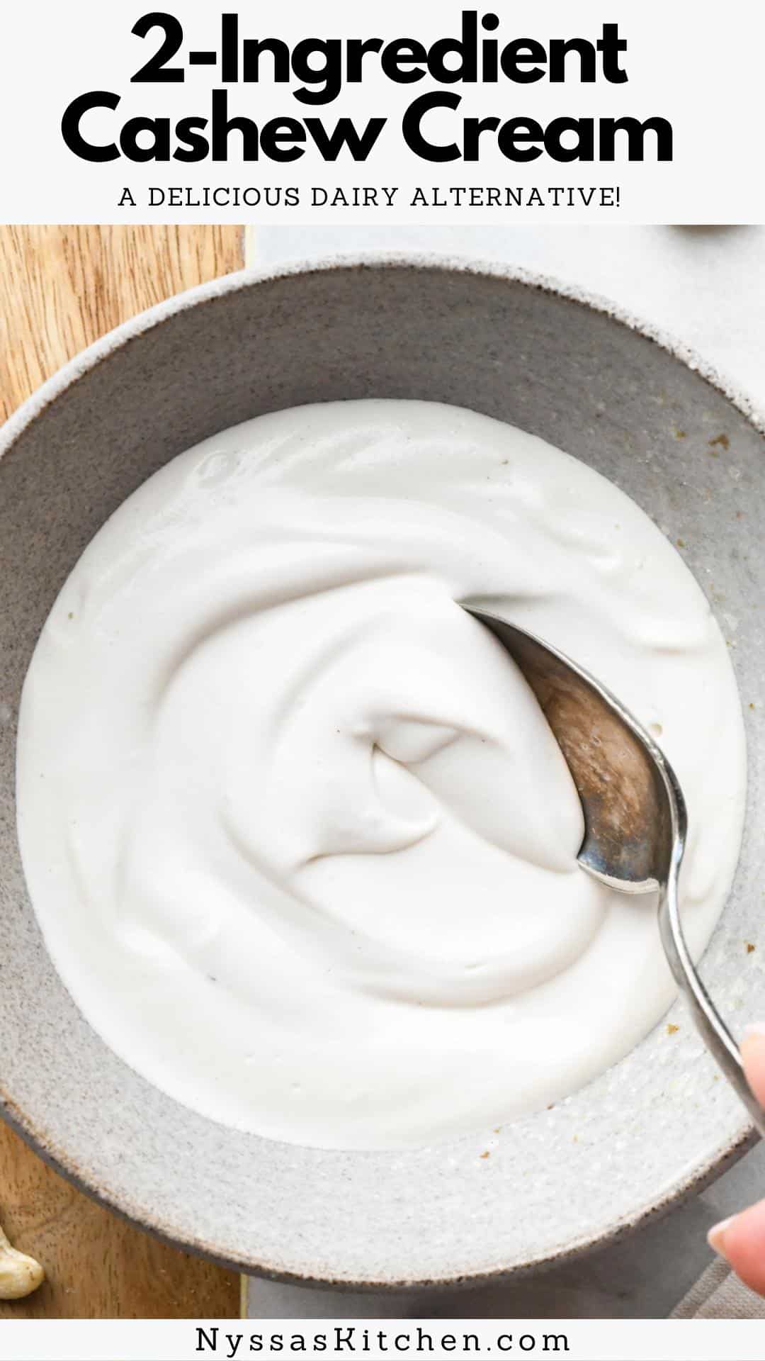 Cashew cream is a luscious dairy free wonder that can be used to replace heavy cream in savory to sweet recipes alike. Made with just water and raw cashews, it's quick and easy to whip up. It will transform the way you look at dairy free / vegan cooking, and make your life easier and more delicious! Vegan, Whole30 compatible, and paleo friendly.