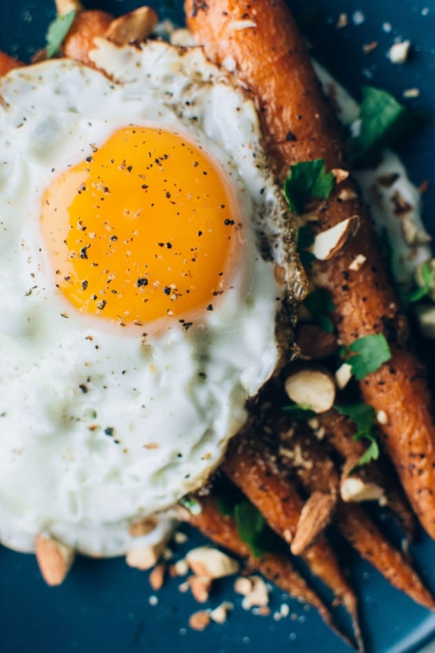 black pepper roasted carrots with savory cilantro yogurt and toasted ...