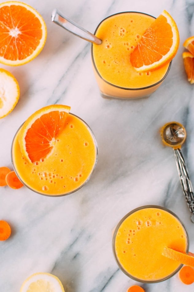 Probiotic turmeric mango carrot citrus smoothie is loaded with vitamins, minerals, antioxidants and beneficial bacteria to get your mind and body off to an extraordinary start every day!