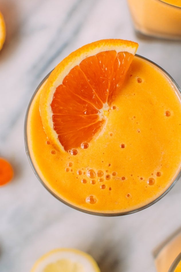 Probiotic turmeric mango carrot citrus smoothie is loaded with vitamins, minerals, antioxidants and beneficial bacteria to get your mind and body off to an extraordinary start every day!