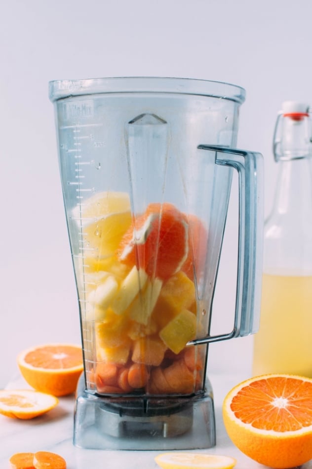 Probiotic turmeric mango carrot citrus smoothie is loaded with vitamins, minerals, antioxidants and beneficial bacteria to get your mind and body off to an extraordinary start every day!