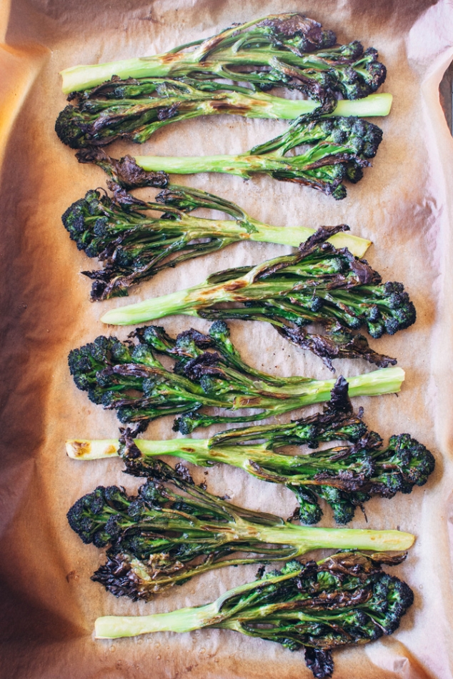 Charred Purple Sprouting Broccoli With Caper Basil Tahini Sauce {paleo Vegan Nyssa S Kitchen