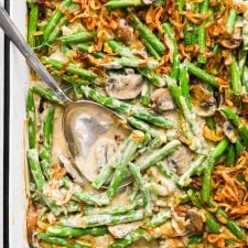 Dairy Free Cashew Cream Green Bean Casserole (Gluten Free)