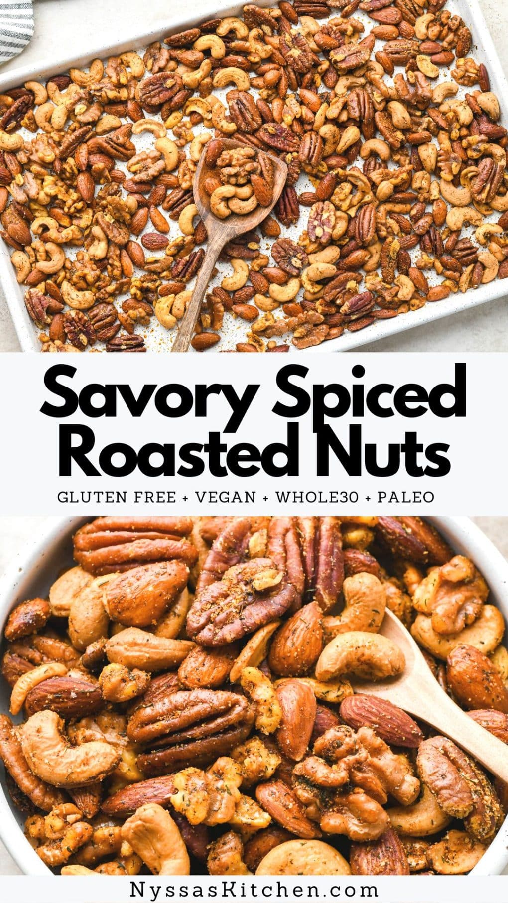 Pinterest Pin for Spiced Roasted Nuts