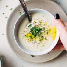 Creamy Dairy Free Parsnip and Chive Soup {paleo + vegan}