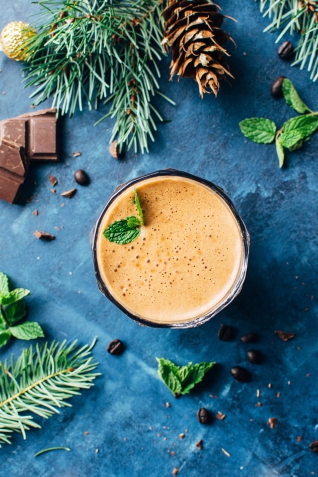 Peppermint mocha bulletproof coffee! The best seasonal upgrade to a classic bulletproof coffee. Easy to make and so SO delicious!