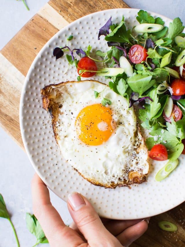Olive Oil Fried Eggs with a Fresh Herb and Tomato Salad Story nyssa's