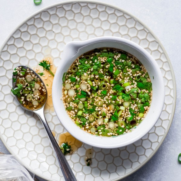 5 Minute Paleo Green Onion Cilantro Sauce {paleo + vegan + low carb