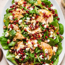 Asian Pear Salad with Walnuts and a Maple Mustard Dressing