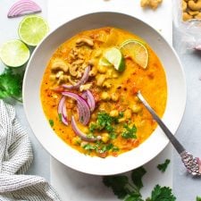 30 Minute Chickpea and Tomato Coconut Curry Soup {vegan + gluten free}-image