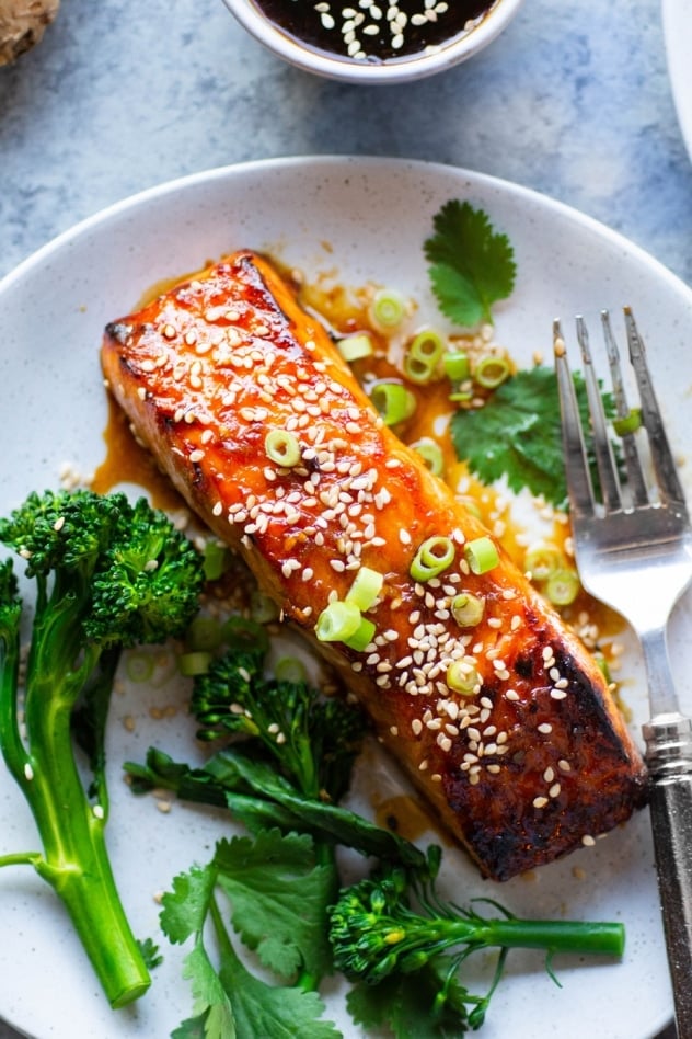 This easy paleo teriyaki salmon is made with a homemade teriyaki sauce that is so much better than any store bought version! It's a flavorful and healthy start to an easy, mostly hands off meal that you can feel good about!