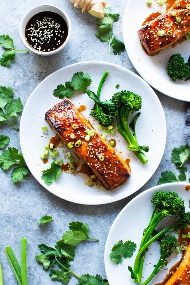 This easy paleo teriyaki salmon is made with a homemade teriyaki sauce that is so much better than any store bought version! It's a flavorful and healthy start to an easy, mostly hands off meal that you can feel good about!