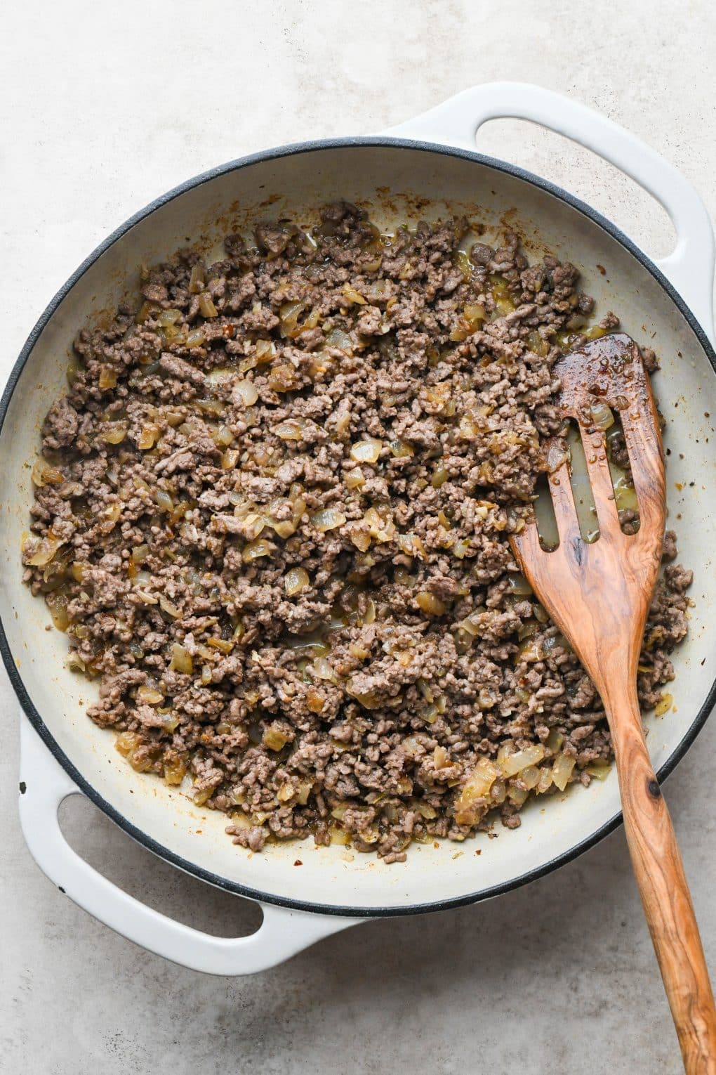 How to make Easy Marinara Sauce with Ground Beef: Ground beef fully browned.