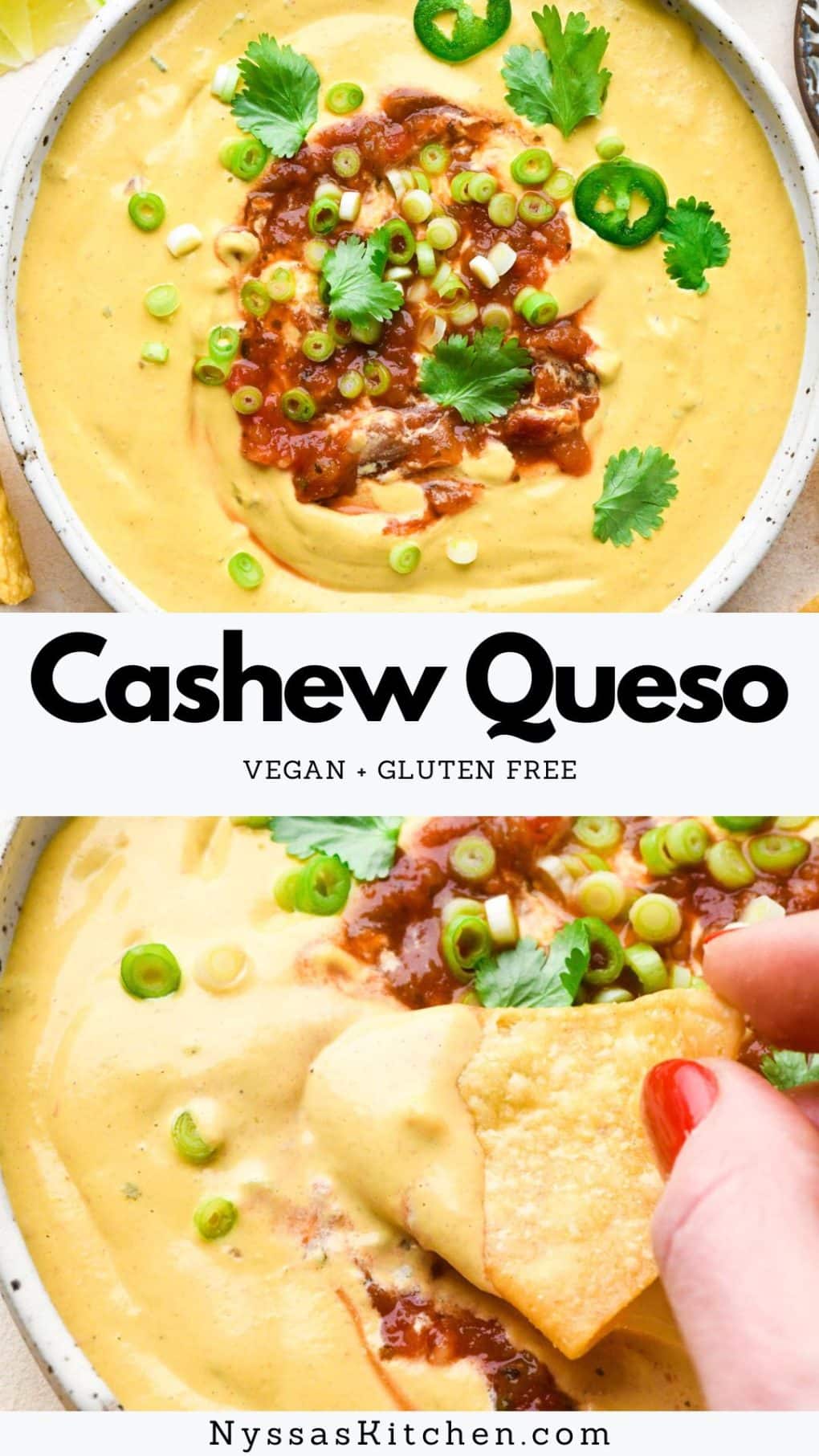 Pinterest Pin for cashew queso