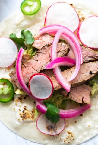 Easy Marinated Steak and Avocado Tacos {paleo + gluten free}