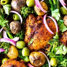 Mediterranean Sheet Pan Chicken and Vegetable Dinner