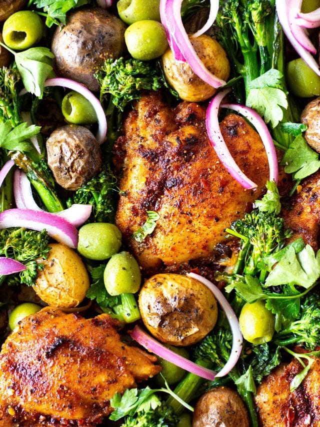 Healthy Mediterranean Sheet Pan Chicken And Vegetable Dinner Story ...