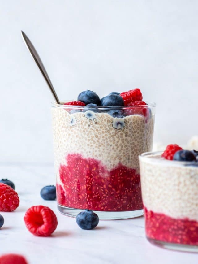 Raspberry Blueberry Chia Seed Pudding Story - Nyssa's Kitchen