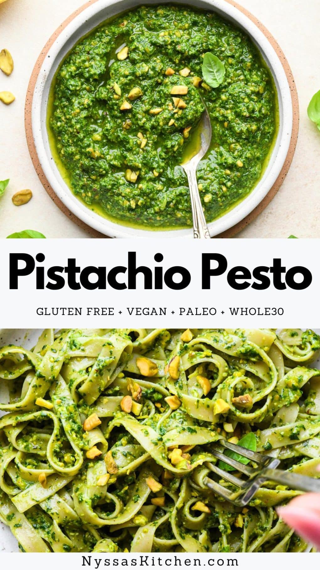 Pinterest pin for pistachio pesto