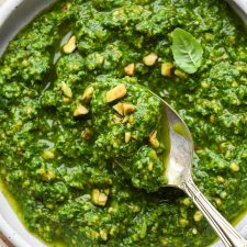 5-Minute Pistachio Basil Pesto (Dairy Free!)