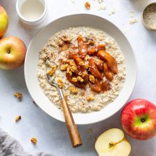 Salted Caramel Apple Overnight Oats {vegan + gluten free}-image