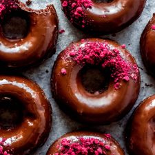 Chocolate Raspberry Donuts - It's All Good Vegan
