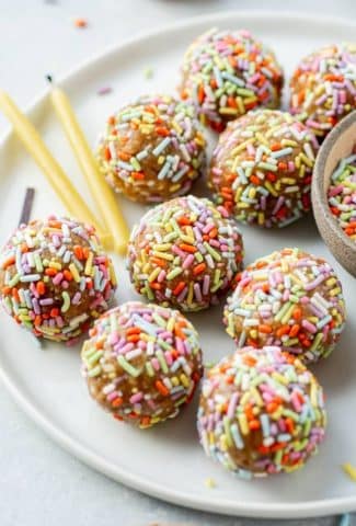 No Bake Birthday Cake Energy Bites