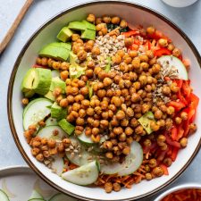 Honey Mustard Chickpea Kale & Avocado Salad