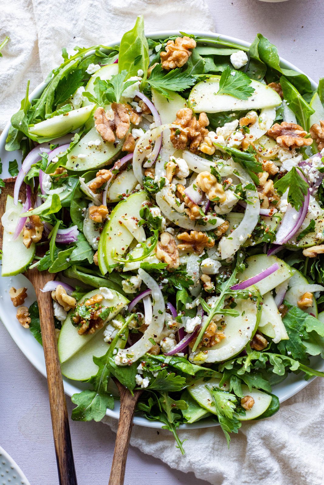 Apple Walnut Green Salad (Dairy Free Option)