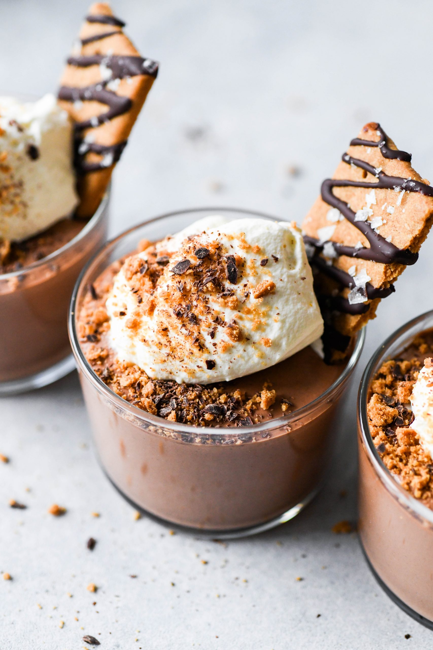 Vegan Chocolate Mousse with Chocolate Covered Graham Crackers