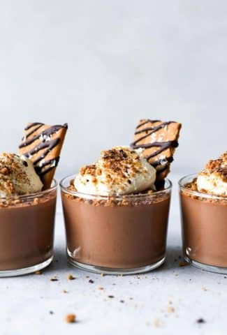 Vegan Chocolate Mousse With Chocolate Covered Graham Crackers