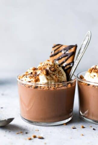 Vegan Chocolate Mousse With Chocolate Covered Graham Crackers