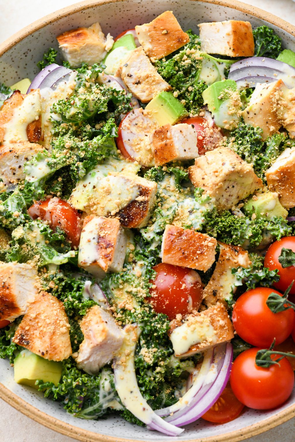 Kale Chicken Caesar Salad {Whole30 + Gluten Free} - nyssa's kitchen