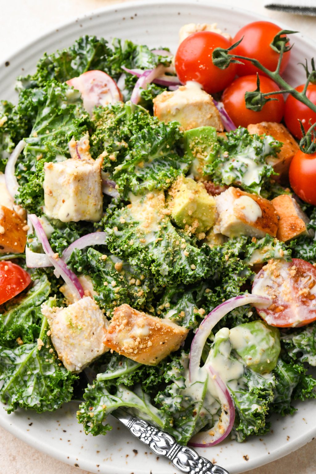 Kale Chicken Caesar Salad {Whole30 + Gluten Free} nyssa's kitchen